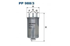 Фильтр топливный для RENAULT LOGAN I (LS_) 1.5 dCi 2007-, код двигателя K9K792, V см3 1461, КВт50, Л.с.68, Дизель, Filtron PP9883