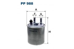 Фильтр топливный для RENAULT KANGOO / GRAND KANGOO (KW0/1_) 1.5 dCi 2008-, код двигателя K9K804, V см3 1461, КВт78, Л.с.106, Дизель, Filtron PP988