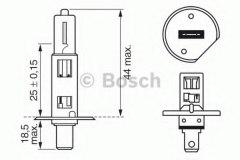 Лампа STANDARD H1 12V 55W 1987302011 для RENAULT DUSTER (HS_) 1.5 dCi 2011-, код двигателя K9K 884, V см3 1461, кВт 66, л.с. 90, Дизель, Bosch 1987302011