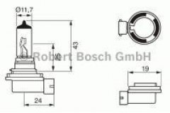 Лампа автомобильная Bosch 1987302084 H11 12V 55W для RENAULT DUSTER (HS_) 1.6 16V 4x4 2011-2015, код двигателя K4M616, V см3 1598, КВт75, Л.с.102, бензин, Bosch 1987302084